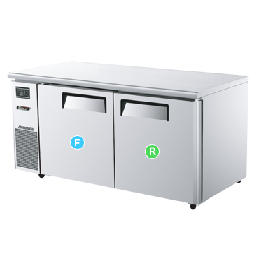 Under Counter Side Prep Table Dual Temp Refrigerator / Freezer KURF15-2