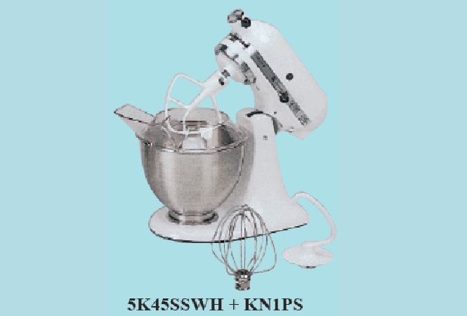 Tilting Mixer + Pouring Shield  CIBA-5K45SSWH,  KNIPS